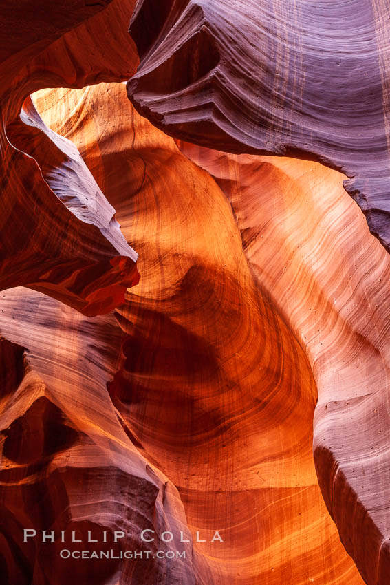 Upper Antelope Canyon slot canyon. Navajo Tribal Lands, Page, Arizona, USA, natural history stock photograph, photo id 26671