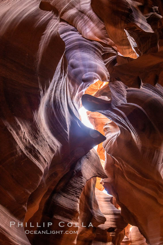 Upper Antelope Canyon, a spectacular slot canyon near Page, Arizona. Navajo Tribal Lands, USA, natural history stock photograph, photo id 36042