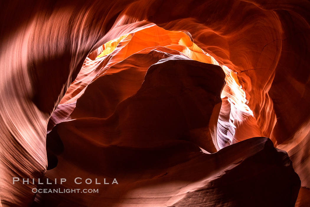 Upper Antelope Canyon, a spectacular slot canyon near Page, Arizona. Navajo Tribal Lands, USA, natural history stock photograph, photo id 36048