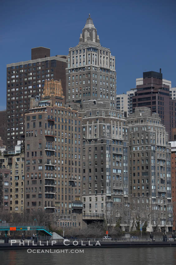 New York Citys Upper East Side, viewed from the East River. Manhattan, USA, natural history stock photograph, photo id 11135