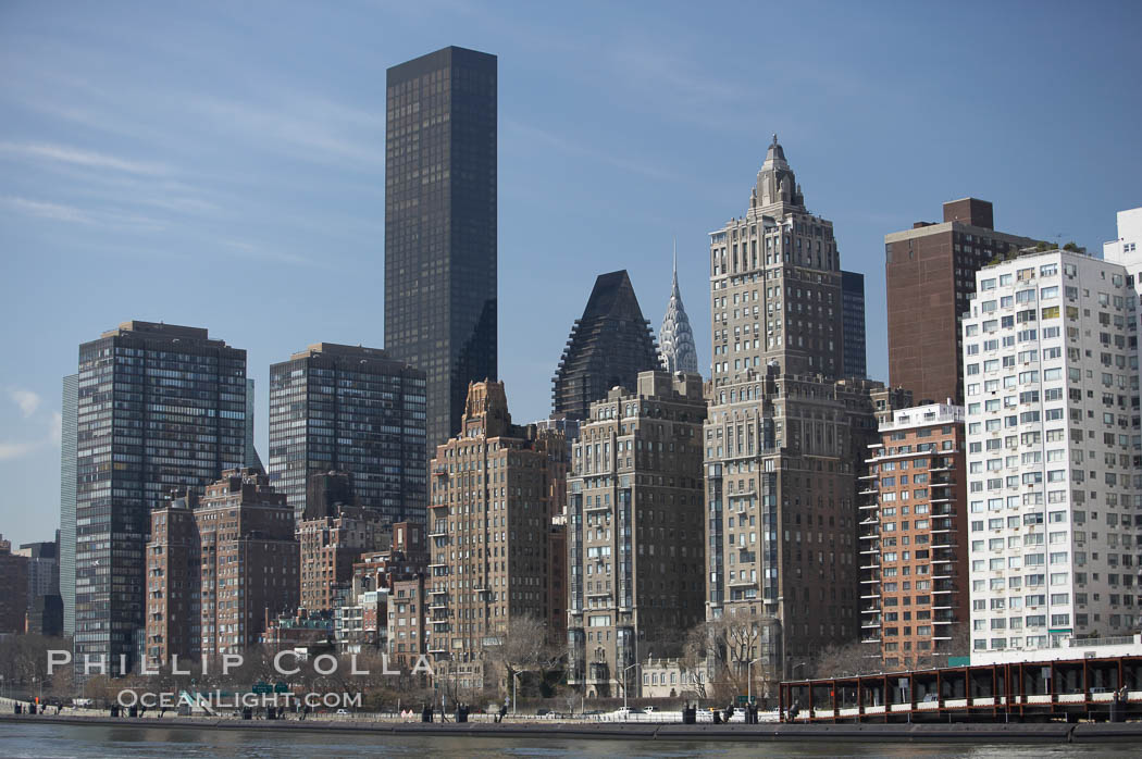 New York Citys Upper East Side, viewed from the East River. Manhattan, USA, natural history stock photograph, photo id 11141