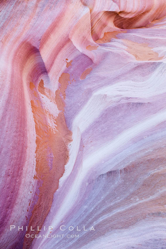 Striated sandstone formations, layers showing eons of geologic history. Valley of Fire State Park, Nevada, USA, natural history stock photograph, photo id 26476