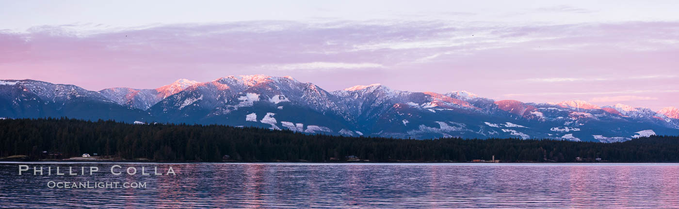 Vancouver Island, Denman Island and Strait of Georgia, from Hornby Island. British Columbia, Canada, natural history stock photograph, photo id 32658