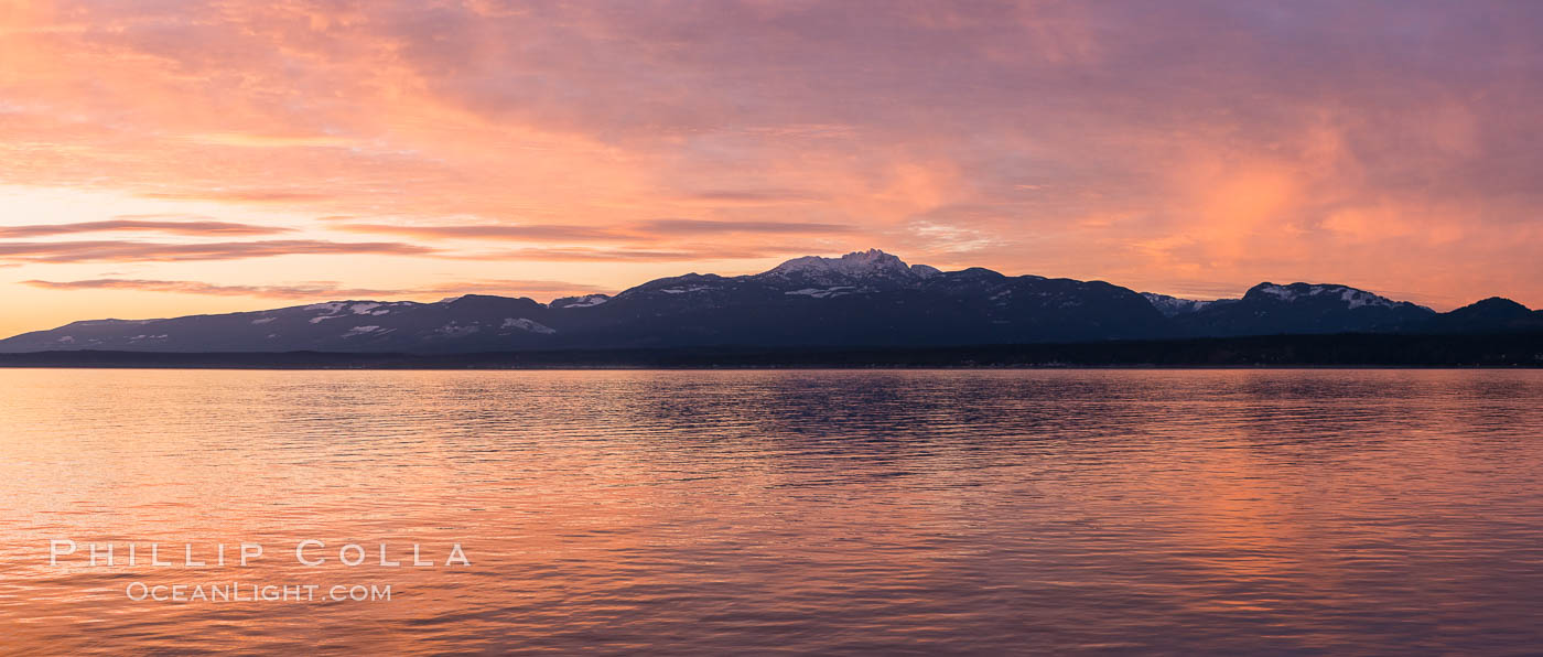 Vancouver Island, Denman Island and Strait of Georgia, from Hornby Island. British Columbia, Canada, natural history stock photograph, photo id 32657