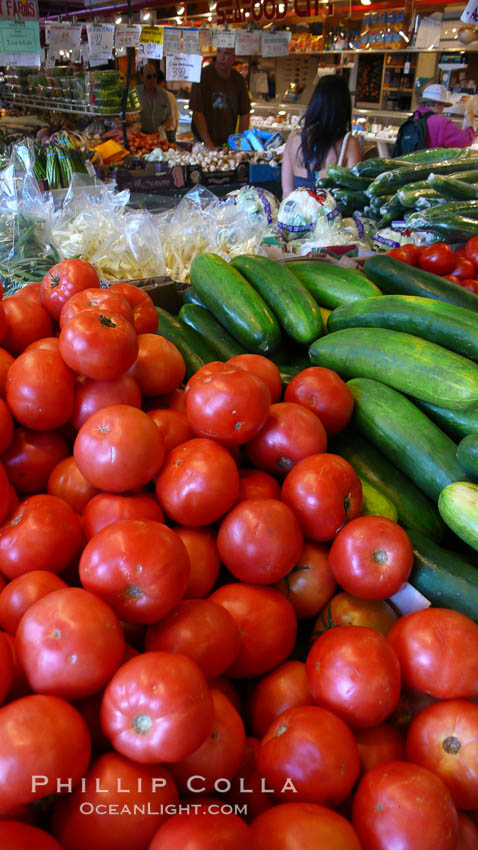 Vegetable variety at the Public Market, Granville Island, Vancouver. British Columbia, Canada, natural history stock photograph, photo id 21203