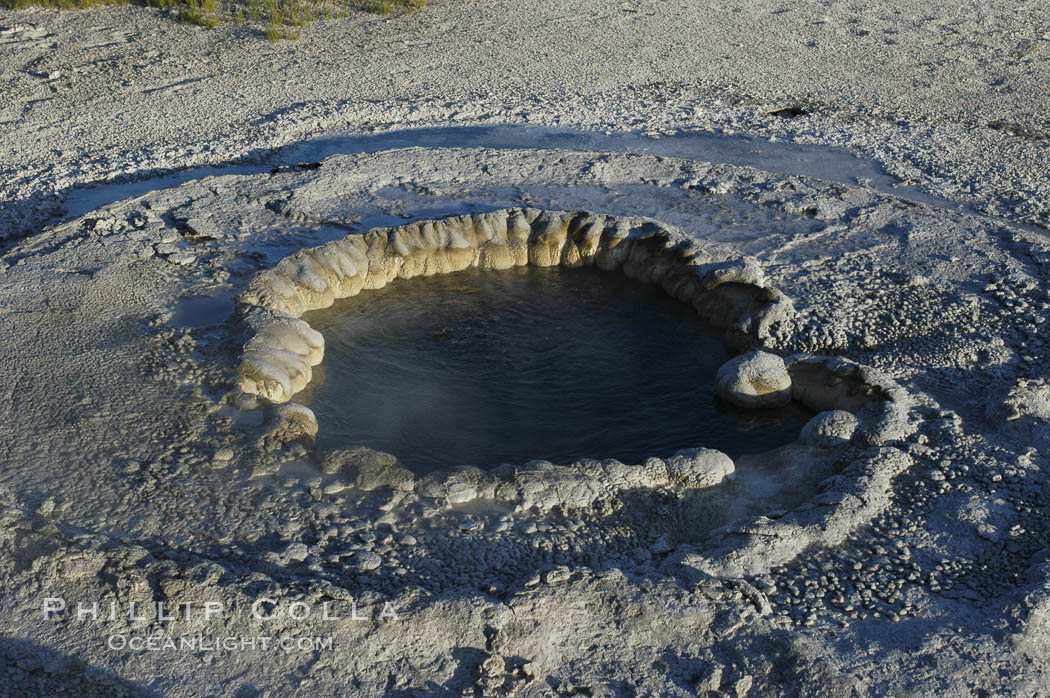 The vent of an unidentified geyser. Upper Geyser Basin, Yellowstone National Park, Wyoming, USA, natural history stock photograph, photo id 07318