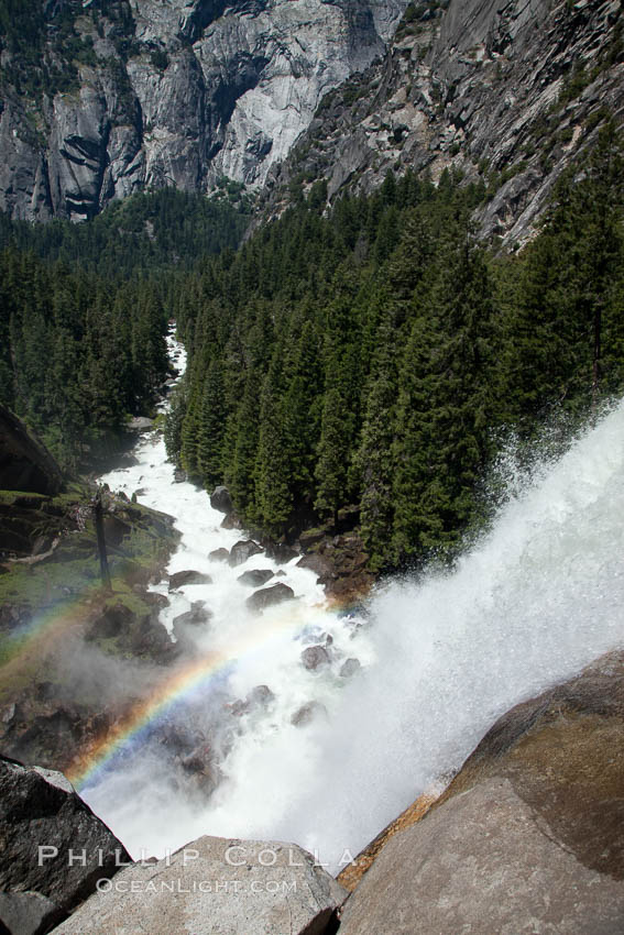 Vernal Falls and Merced River in spring, heavy flow due to snow melt in the high country above Yosemite Valley. Yosemite National Park, California, USA, natural history stock photograph, photo id 26904