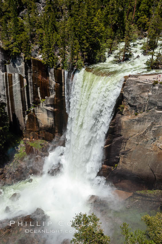 Vernal Falls and Merced River in spring, heavy flow due to snow melt in the high country above Yosemite Valley. Yosemite National Park, California, USA, natural history stock photograph, photo id 07775