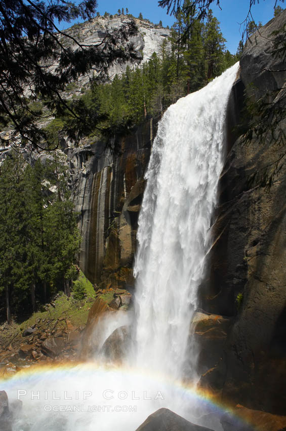 Vernal Falls at peak flow in late spring, viewed from the Mist Trail. Yosemite National Park, California, USA, natural history stock photograph, photo id 12639
