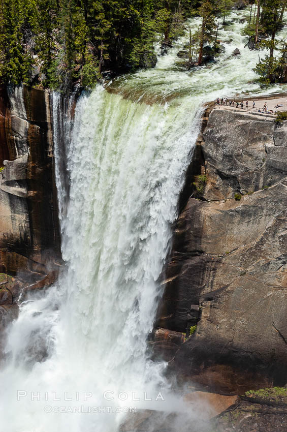 Vernal Falls and Merced River in spring, heavy flow due to snow melt in the high country above Yosemite Valley. Yosemite National Park, California, USA, natural history stock photograph, photo id 07145