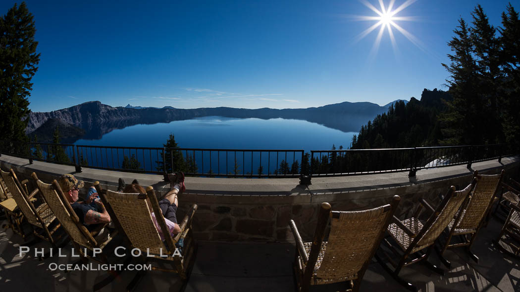 View from Crater Lake Lodge, Crater Lake National Park. Oregon, USA, natural history stock photograph, photo id 28673