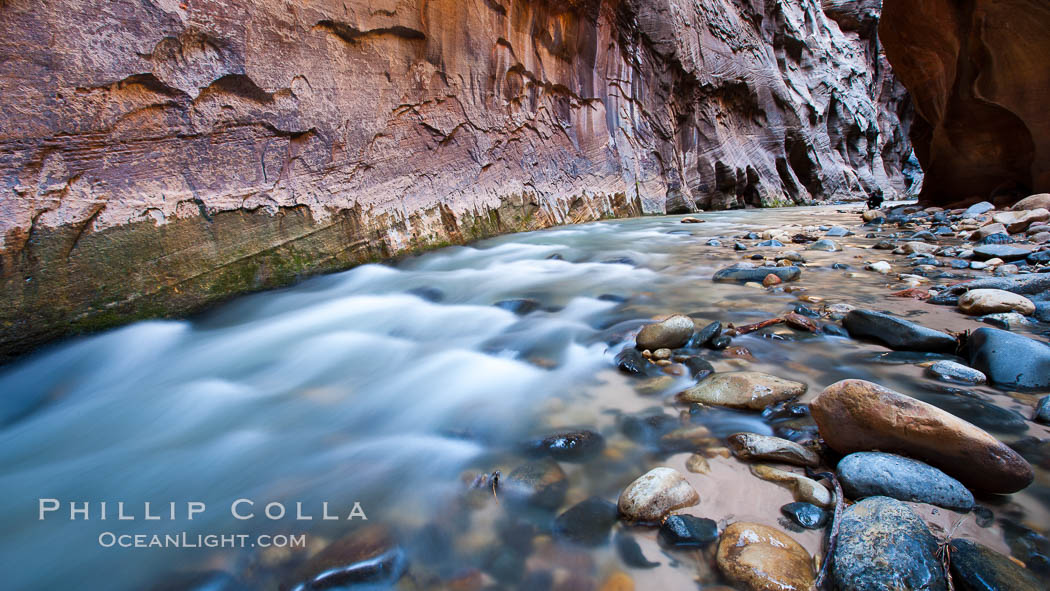 Virgin River Narrows. Zion National Park, Utah, USA, natural history stock photograph, photo id 26399