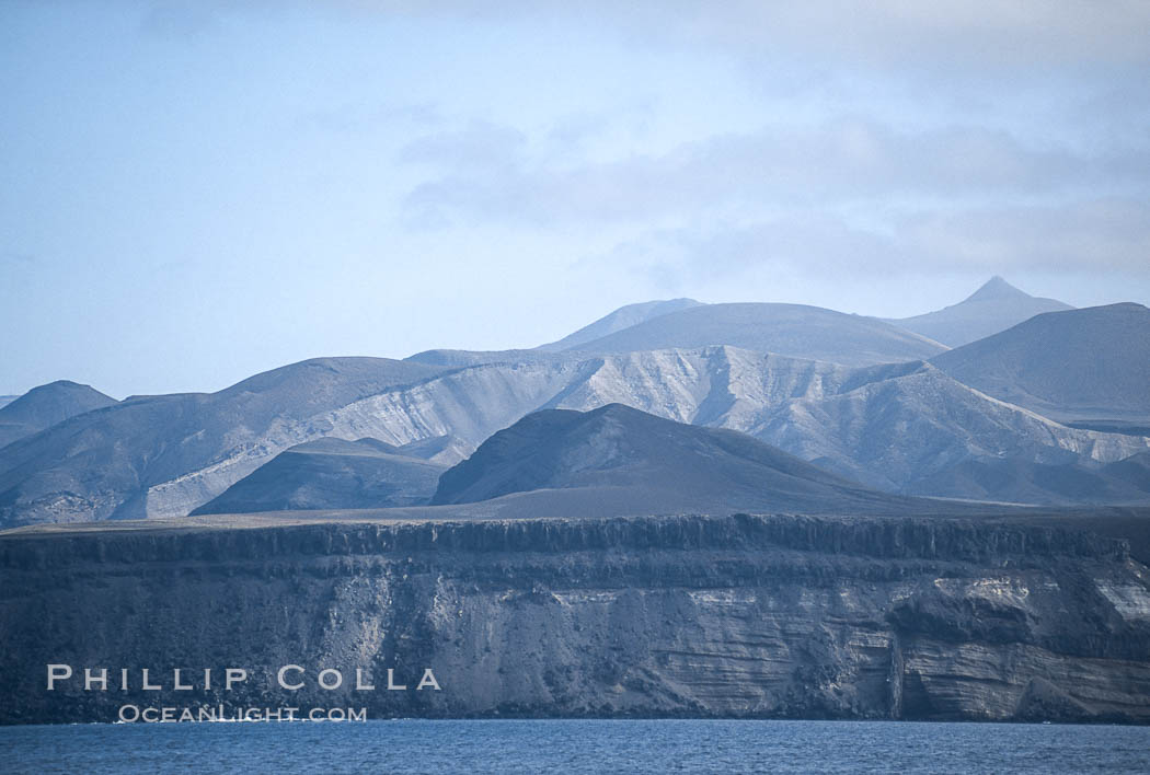 Volcanic terrain seen from Melpomene Cove. Guadalupe Island (Isla Guadalupe), Baja California, Mexico, natural history stock photograph, photo id 03685