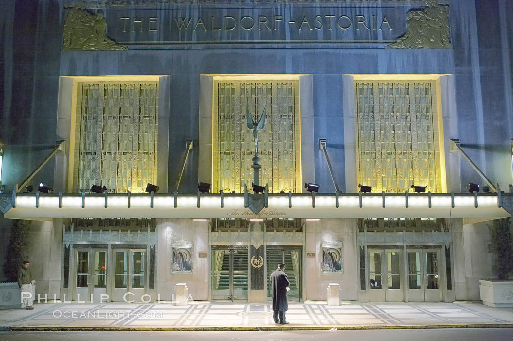 Lonely doorman at the Hotel Waldorf Astoria. Manhattan, New York City, USA, natural history stock photograph, photo id 11181