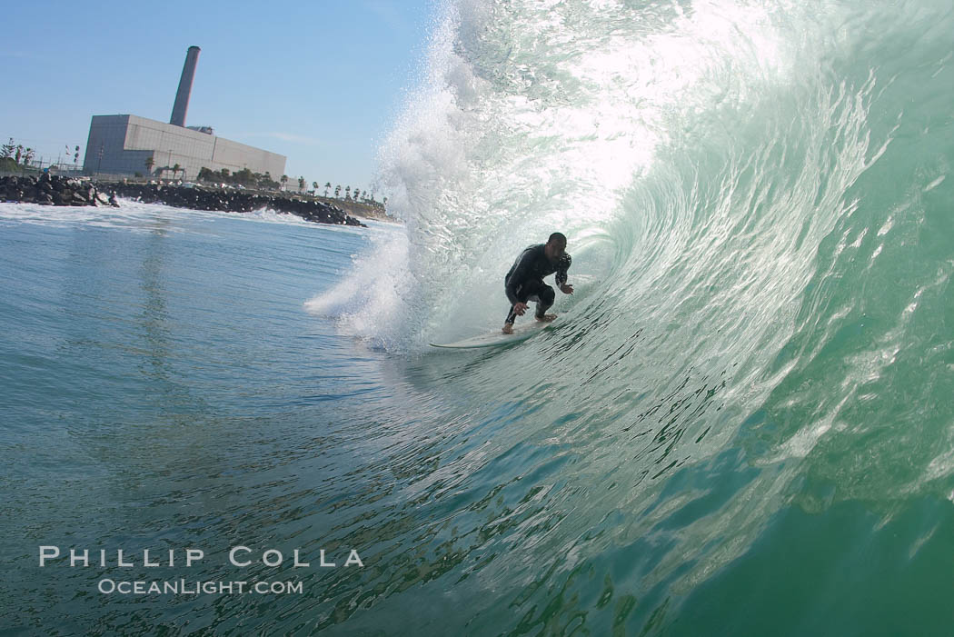 Jetties, Carlsbad, morning surf. Warm Water Jetties, California, USA, natural history stock photograph, photo id 17910