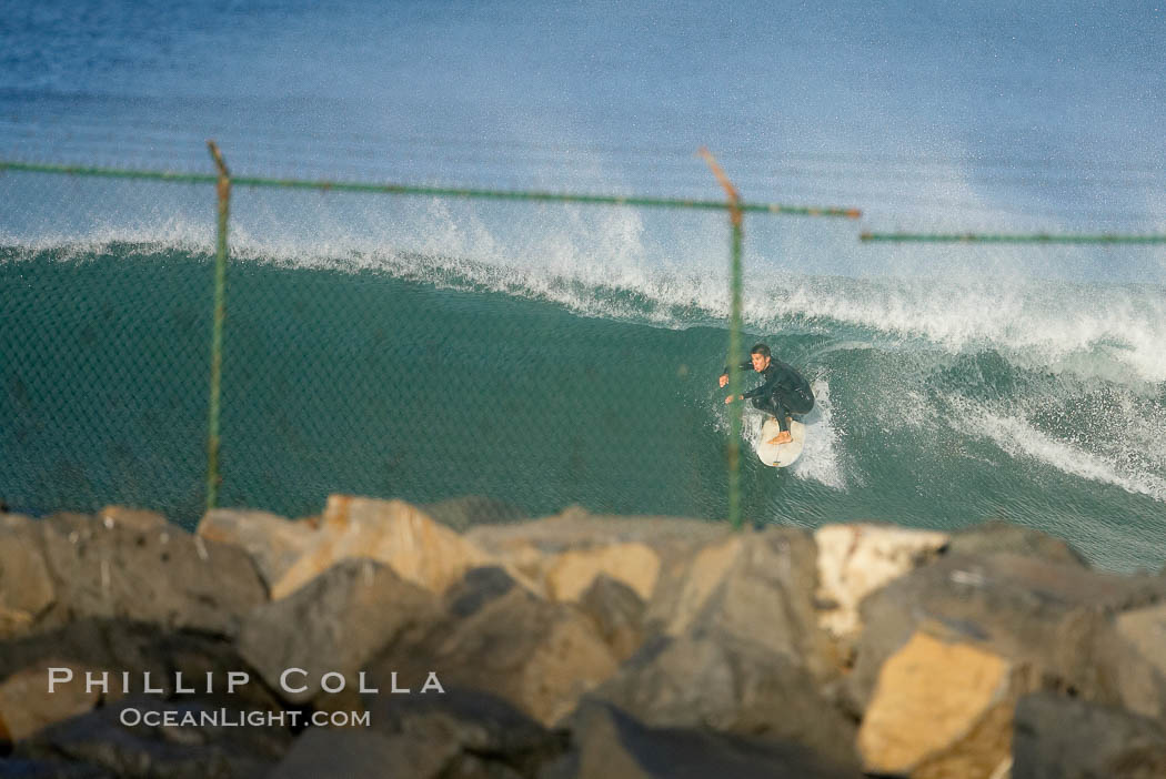 Jetties, Carlsbad, morning surf. Warm Water Jetties, California, USA, natural history stock photograph, photo id 17920