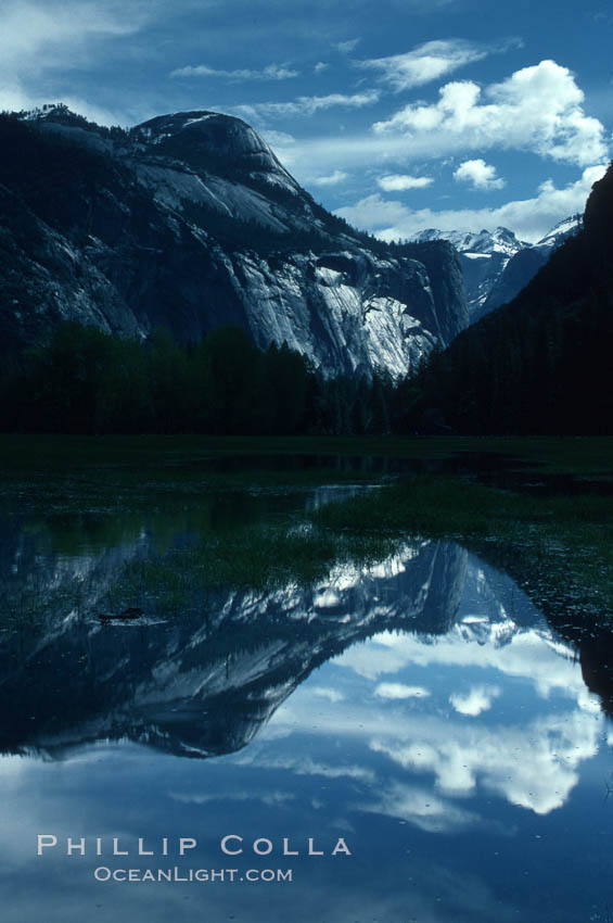 Washington Dome and flooded meadow, Yosemite Valley. Yosemite National Park, California, USA, natural history stock photograph, photo id 05434