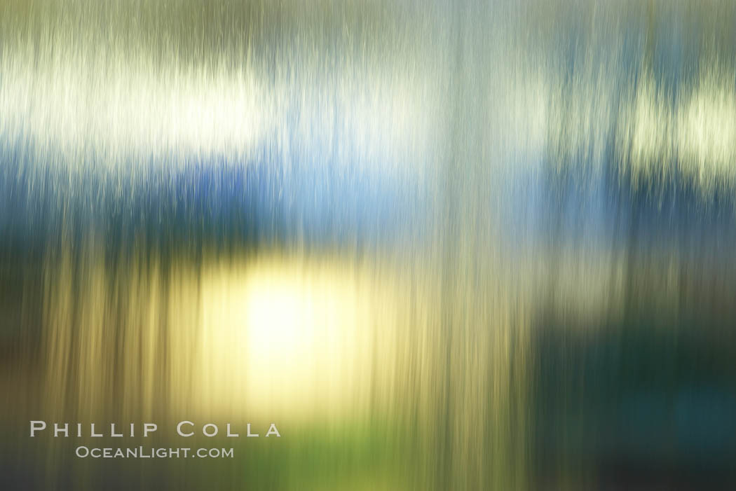 Water sheets over a fountain, blurry water, abstract lights are visible through the falling water., natural history stock photograph, photo id 20137