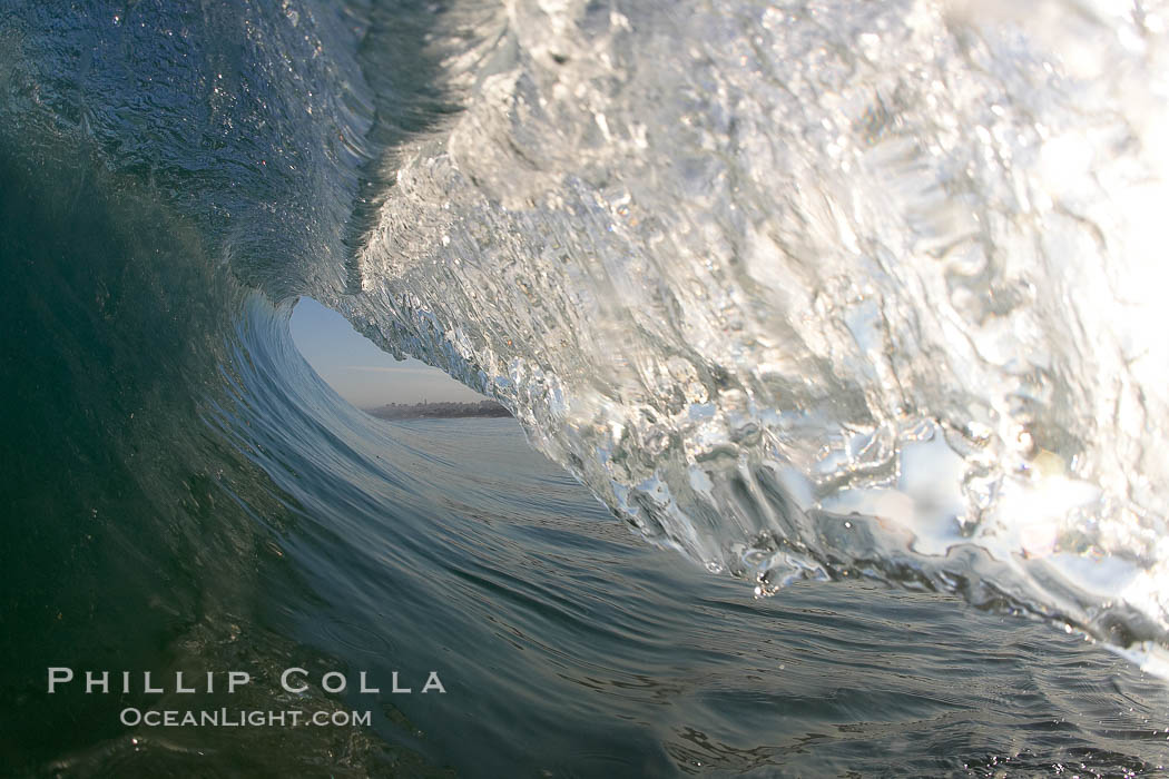 Cresting wave, morning light, glassy water, surf., natural history stock photograph, photo id 20826