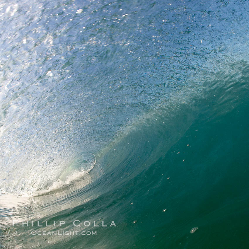 Cresting wave, morning light, glassy water, surf., natural history stock photograph, photo id 20820
