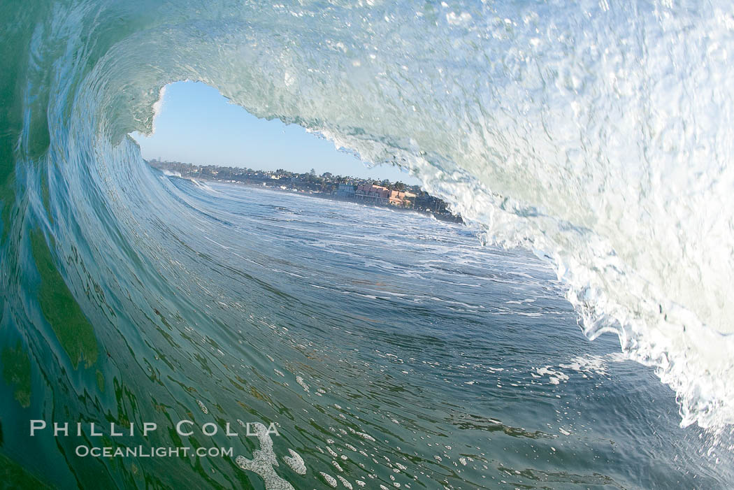 Breaking wave, tube, hollow barrel, morning surf., natural history stock photograph, photo id 19537