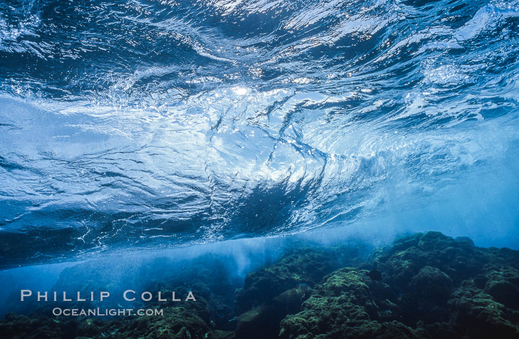 Waves Break over the Fore Reef at Rose Atoll, American Samoa. Rose Atoll National Wildlife Refuge, USA, natural history stock photograph, photo id 00828