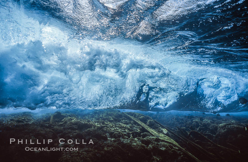 Waves Break over the Fore Reef at Rose Atoll, American Samoa. Rose Atoll National Wildlife Refuge, USA, natural history stock photograph, photo id 00843