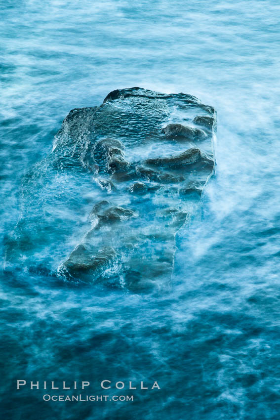 Waves wash over coast rocks. La Jolla, California, USA, natural history stock photograph, photo id 26525