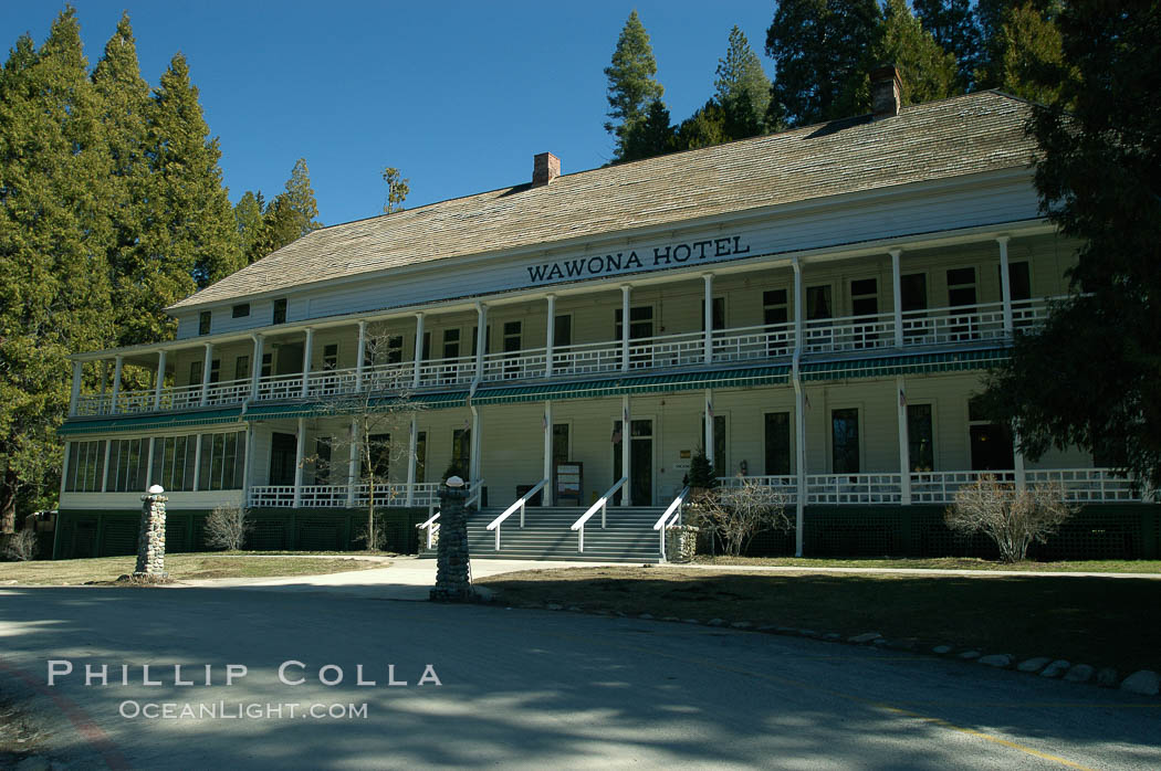Wawona Hotel, Wawona Village. Yosemite National Park, California, USA, natural history stock photograph, photo id 06981
