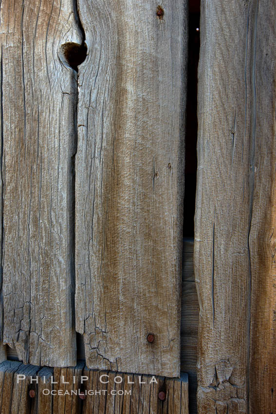Weathered wood and nails, Kelley Building on Green Street. Bodie State Historical Park, California, USA, natural history stock photograph, photo id 23126