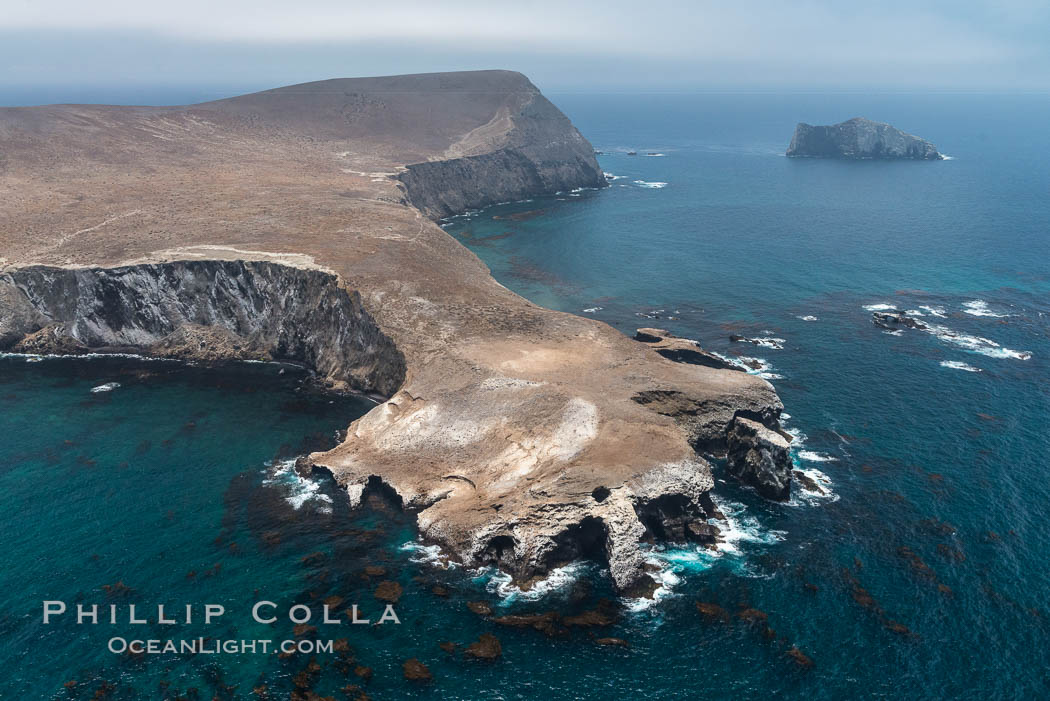 Webster Point, Santa Barbara Island, aerial photograph. California, USA, natural history stock photograph, photo id 29363