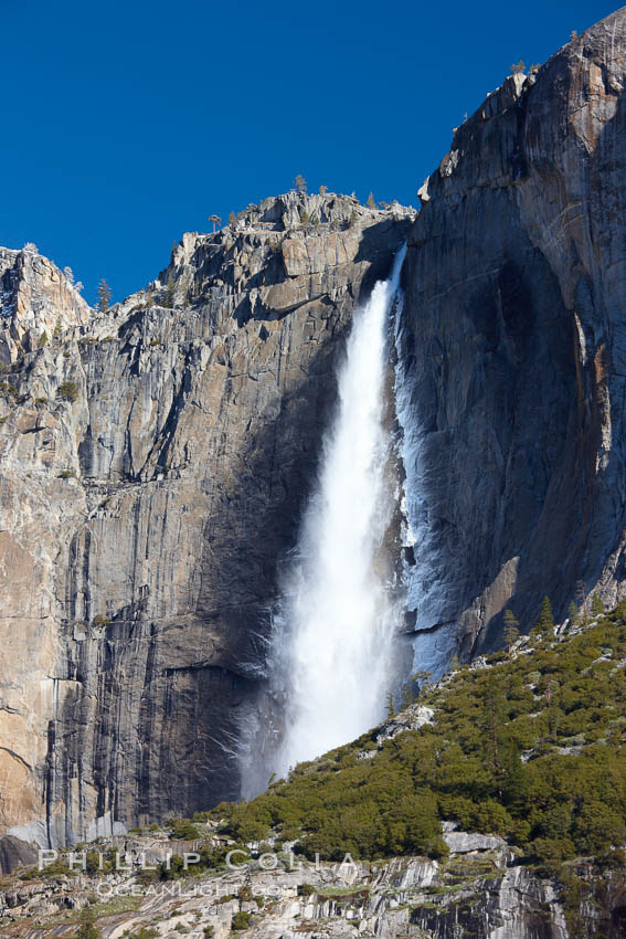 Yosemite Falls viewed from Cook's Meadow. Yosemite National Park, California, USA, natural history stock photograph, photo id 22764